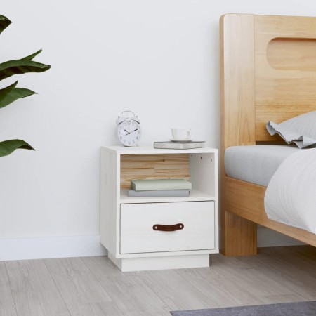 Solid white pine wood bedside table 40x34x45 cm by vidaXL, Nightstands - Ref: Foro24-818297, Price: 55,99 €, Discount: %