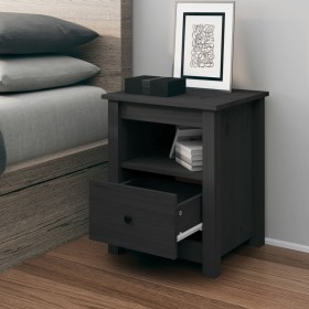 Solid gray pine wood bedside table 40x35x49 cm by vidaXL, Nightstands - Ref: Foro24-813713, Price: 46,17 €, Discount: %