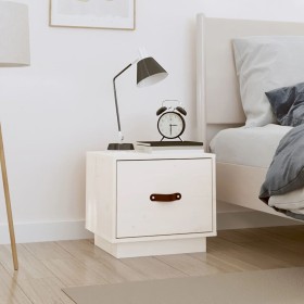 Solid white pine wood bedside table 40x34x35 cm by vidaXL, Nightstands - Ref: Foro24-818287, Price: 37,00 €, Discount: %