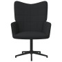 Silla de relajación con reposapiés tela negro de vidaXL, Sillones - Ref: Foro24-327980, Precio: 97,80 €, Descuento: %