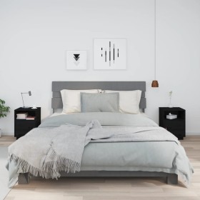 Bedside tables 2 pcs solid black pine wood 40x34x55 cm by vidaXL, Nightstands - Ref: Foro24-818324, Price: 76,92 €, Discount: %