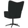 Silla de relajación con reposapiés tela negro de vidaXL, Sillones - Ref: Foro24-327980, Precio: 97,80 €, Descuento: %