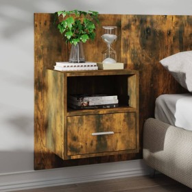 Smoked oak wall bedside table by vidaXL, Nightstands - Ref: Foro24-816964, Price: 32,99 €, Discount: %