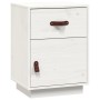 Mesita de noche madera maciza de pino blanco 40x34x55 cm de vidaXL, Mesitas de noche - Ref: Foro24-818307, Precio: 59,33 €, D...