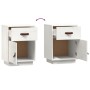 Solid white pine wood bedside table 40x34x55 cm by vidaXL, Nightstands - Ref: Foro24-818307, Price: 59,33 €, Discount: %