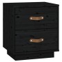 Mesitas de noche 2 uds madera maciza de pino negro 40x34x45 cm de vidaXL, Mesitas de noche - Ref: Foro24-818334, Precio: 94,9...