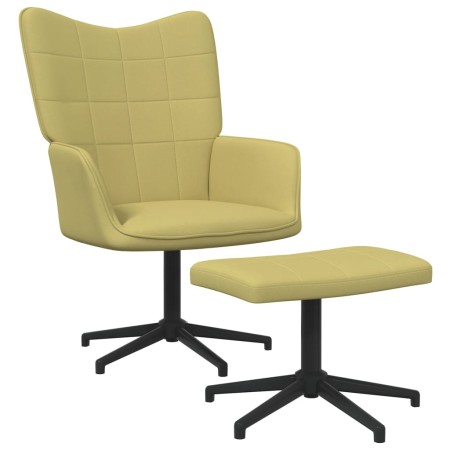 Silla de relajación con reposapiés de tela verde de vidaXL, Sillones - Ref: Foro24-327979, Precio: 97,62 €, Descuento: %