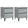 Bedside tables 2 pcs Sonoma gray metal legs 40x35x50 cm by vidaXL, Nightstands - Ref: Foro24-813131, Price: 105,39 €, Discoun...