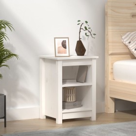 Solid white pine wood bedside table 40x35x55 cm by vidaXL, Nightstands - Ref: Foro24-820958, Price: 56,47 €, Discount: %