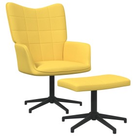 Relaxation chair with footrest mustard yellow fabric by vidaXL, Armchairs - Ref: Foro24-327981, Price: 92,99 €, Discount: %