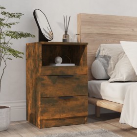 Mesita de noche madera contrachapada color roble ahumado de vidaXL, Mesitas de noche - Ref: Foro24-817039, Precio: 42,99 €, D...