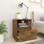 Engineered wood smoked oak bedside table 40x40x50 cm by vidaXL, Nightstands - Ref: Foro24-815816, Price: 39,55 €, Discount: %