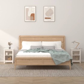 Bedside tables 2 units solid white pine wood 40x35x55 cm by vidaXL, Nightstands - Ref: Foro24-820959, Price: 81,99 €, Discoun...