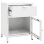 Nightstands 2 pcs steel and white glass 40x30x54.5 cm by vidaXL, Nightstands - Ref: Foro24-3095203, Price: 158,64 €, Discount: %