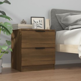 Mesita de noche madera contrachapada color roble marrón de vidaXL, Mesitas de noche - Ref: Foro24-817037, Precio: 45,99 €, De...