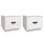 Mesitas de noche 2 uds madera maciza pino blanco 40x34x35 cm de vidaXL, Mesitas de noche - Ref: Foro24-818288, Precio: 62,99 ...