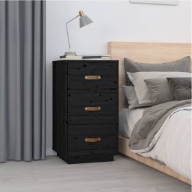 Solid black pine wood bedside table 40x40x75 cm by vidaXL, Nightstands - Ref: Foro24-818343, Price: 64,58 €, Discount: %