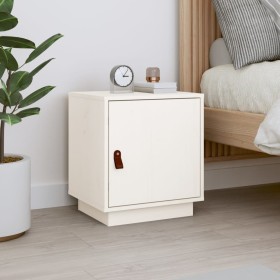 Mesita de noche madera maciza de pino blanca 40x34x45 cm de vidaXL, Mesitas de noche - Ref: Foro24-818277, Precio: 42,99 €, D...