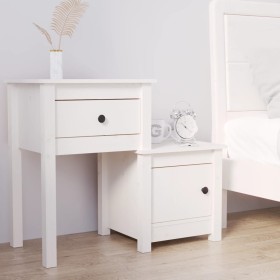 Solid white pine wood bedside table 79.5x38x65.5 cm by vidaXL, Nightstands - Ref: Foro24-814541, Price: 86,99 €, Discount: %