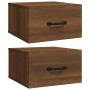 Wall bedside tables 2 pcs oak brown 35x35x20 cm by vidaXL, Nightstands - Ref: Foro24-817584, Price: 57,11 €, Discount: %