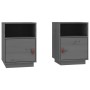 Bedside tables 2 pcs solid gray pine wood 40x34x55 cm by vidaXL, Nightstands - Ref: Foro24-818320, Price: 76,92 €, Discount: %