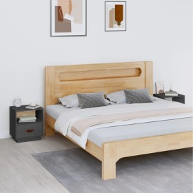 Bedside tables 2 units solid pine wood gray 40x34x45 cm by vidaXL, Nightstands - Ref: Foro24-818300, Price: 71,87 €, Discount: %