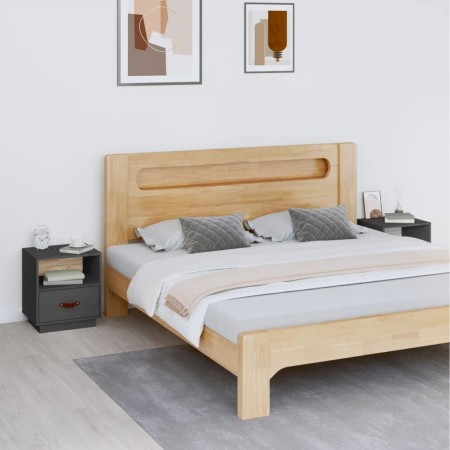 Bedside tables 2 units solid pine wood gray 40x34x45 cm by vidaXL, Nightstands - Ref: Foro24-818300, Price: 79,99 €, Discount: %