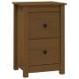 Mesita de noche madera maciza de pino marrón miel 40x35x61,5 cm de vidaXL, Mesitas de noche - Ref: Foro24-820952, Precio: 53,...