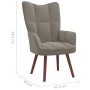 Light gray velvet recliner chair with footstool by vidaXL, Armchairs - Ref: Foro24-328062, Price: 116,43 €, Discount: %