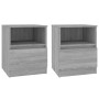 Mesitas noche 2 uds madera ingeniería gris Sonoma 40x40x50 cm de vidaXL, Mesitas de noche - Ref: Foro24-815819, Precio: 91,72...