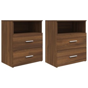 Bedside tables 2 units brown oak 50x32x60 cm by vidaXL, Nightstands - Ref: Foro24-815863, Price: 120,20 €, Discount: %