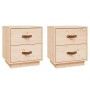 Mesitas de noche 2 uds madera maciza de pino 40x34x45 cm de vidaXL, Mesitas de noche - Ref: Foro24-818326, Precio: 95,52 €, D...