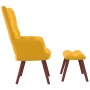 Relax armchair with yellow mustard velvet footstool by vidaXL, Armchairs - Ref: Foro24-328069, Price: 115,31 €, Discount: %