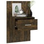 Wall bedside table 2 units smoked oak color by vidaXL, Nightstands - Ref: Foro24-816953, Price: 64,99 €, Discount: %