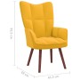 Relax armchair with yellow mustard velvet footstool by vidaXL, Armchairs - Ref: Foro24-328069, Price: 115,31 €, Discount: %