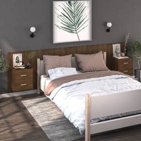 Wall bedside table 2 units oak brown by vidaXL, Nightstands - Ref: Foro24-816963, Price: 99,98 €, Discount: %