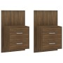 Mesita de noche de pared 2 unidades marrón roble de vidaXL, Mesitas de noche - Ref: Foro24-816963, Precio: 99,98 €, Descuento: %