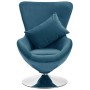 Velvet swivel egg armchair with blue cushion by vidaXL, Armchairs - Ref: Foro24-326210, Price: 249,30 €, Discount: %