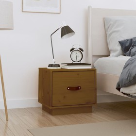 Solid pine wood honey brown bedside table 40x34x35 cm by vidaXL, Nightstands - Ref: Foro24-818291, Price: 37,99 €, Discount: %