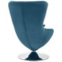 Velvet swivel egg armchair with blue cushion by vidaXL, Armchairs - Ref: Foro24-326210, Price: 249,30 €, Discount: %