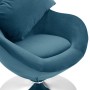 Sillón egg giratorio de terciopelo con cojín azul de vidaXL, Sillones - Ref: Foro24-326210, Precio: 249,30 €, Descuento: %