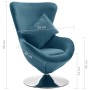 Sillón egg giratorio de terciopelo con cojín azul de vidaXL, Sillones - Ref: Foro24-326210, Precio: 249,30 €, Descuento: %