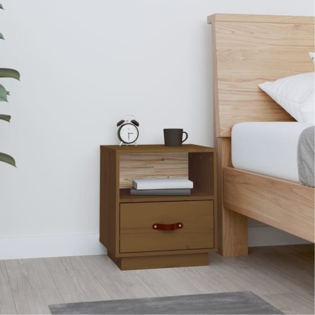 Mesita de noche madera maciza de pino marrón miel 40x34x45 cm de vidaXL, Mesitas de noche - Ref: Foro24-818301, Precio: 40,92...