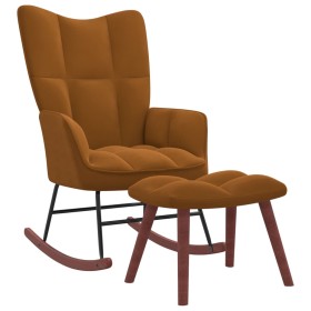 Brown velvet rocking chair with footrest by vidaXL, Rocking chairs - Ref: Foro24-328158, Price: 146,99 €, Discount: %