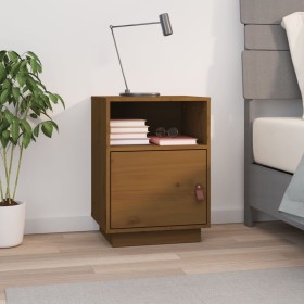 Solid pine wood honey brown bedside table 40x34x55 cm by vidaXL, Nightstands - Ref: Foro24-818321, Price: 62,99 €, Discount: %