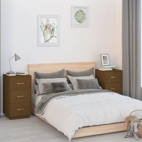 Two pine wood bedside tables honey brown 40x40x75 cm by vidaXL, Nightstands - Ref: Foro24-818342, Price: 186,99 €, Discount: %