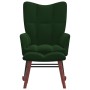 Silla mecedora con reposapiés terciopelo verde oscuro de vidaXL, Mecedoras - Ref: Foro24-328152, Precio: 181,68 €, Descuento: %