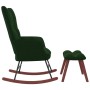 Silla mecedora con reposapiés terciopelo verde oscuro de vidaXL, Mecedoras - Ref: Foro24-328152, Precio: 181,68 €, Descuento: %