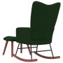 Silla mecedora con reposapiés terciopelo verde oscuro de vidaXL, Mecedoras - Ref: Foro24-328152, Precio: 181,68 €, Descuento: %