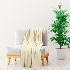 Cream polyester blanket 150x200 cm by vidaXL, Blankets - Ref: Foro24-136270, Price: 21,99 €, Discount: %